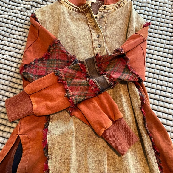 Gilded Intent Red and Tan Plaid Hoodie - Picture 5 of 5